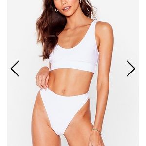 NASTY GAL WHITE BIKINI SET BRAND NEW